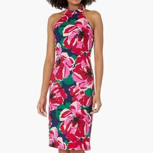 Trina Turk Ponte Halter Midi Dress - Fitted Size 2